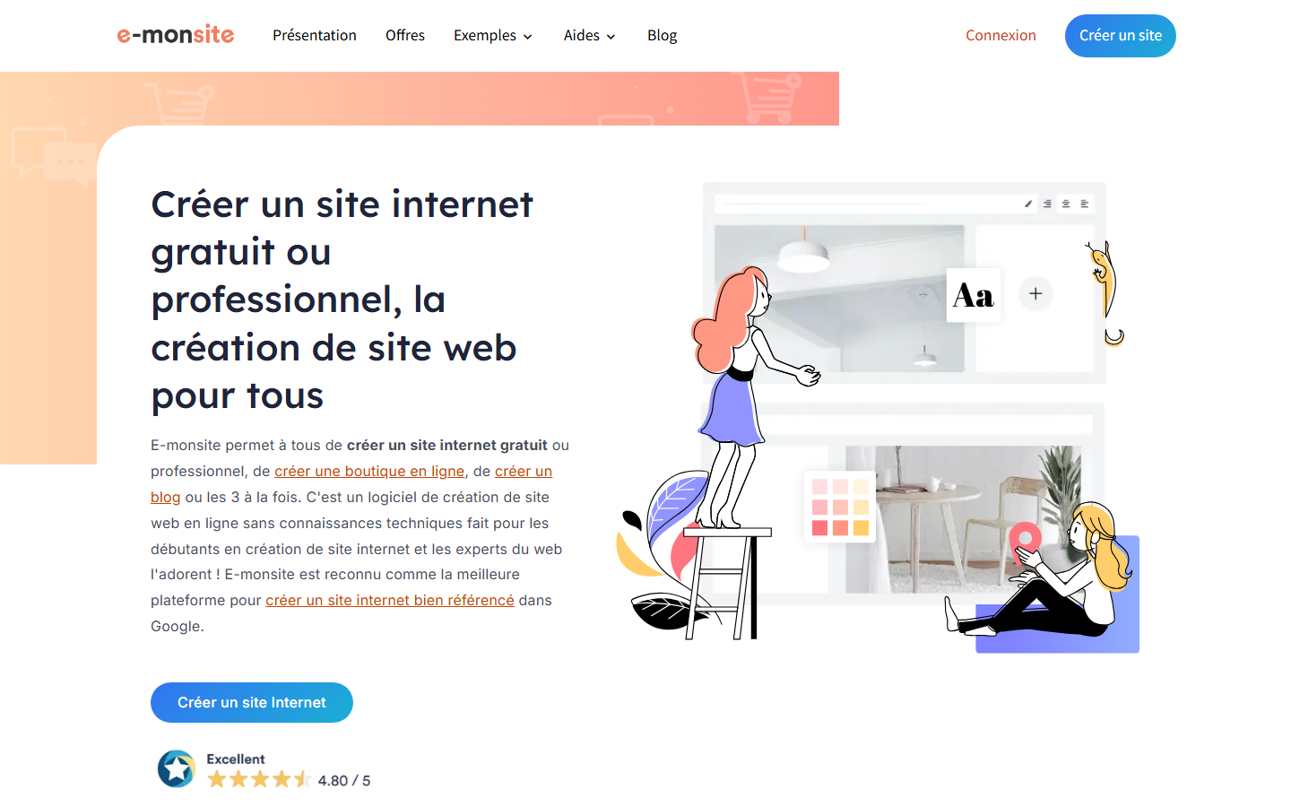 Aperçu du site de E-Monsite
