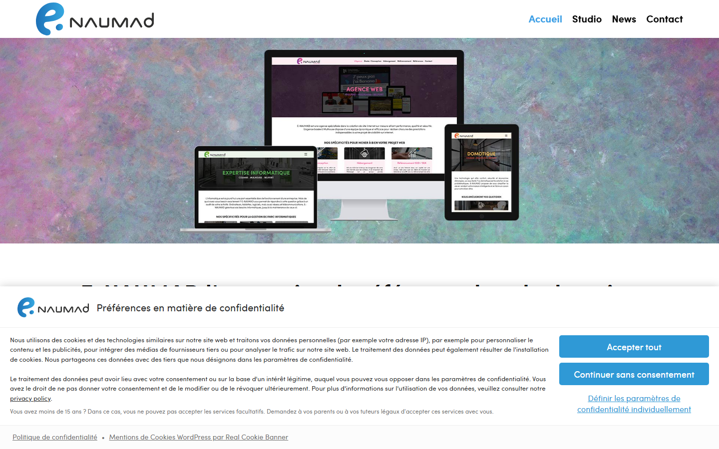 Aperçu du site de E-Naumad