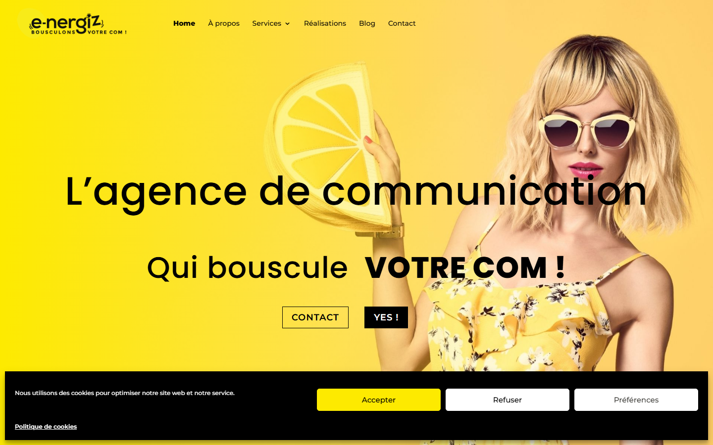 Aperçu du site de e-nergiz communication