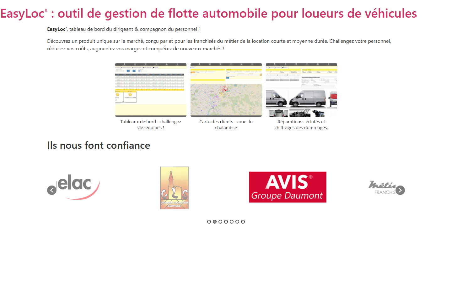 Aperçu du site de EASYLOC'