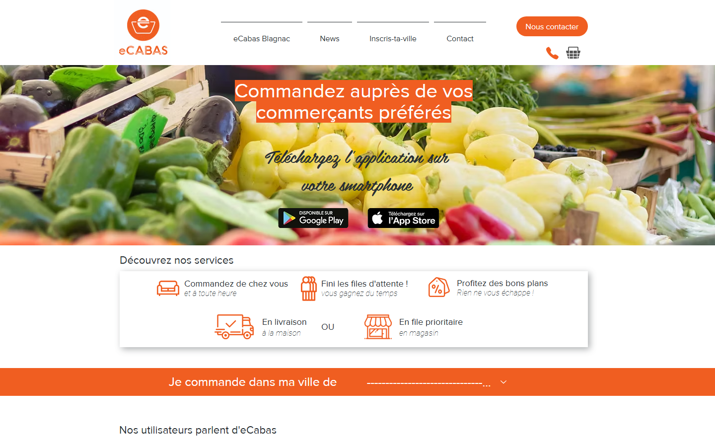 Aperçu du site de E-shapp