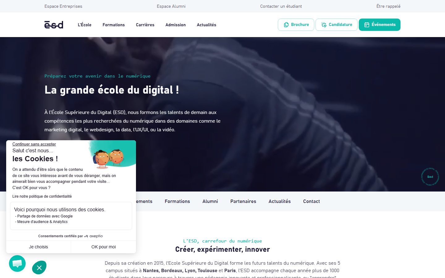 Aperçu du site de ESD - Ecole Supérieure du Digital