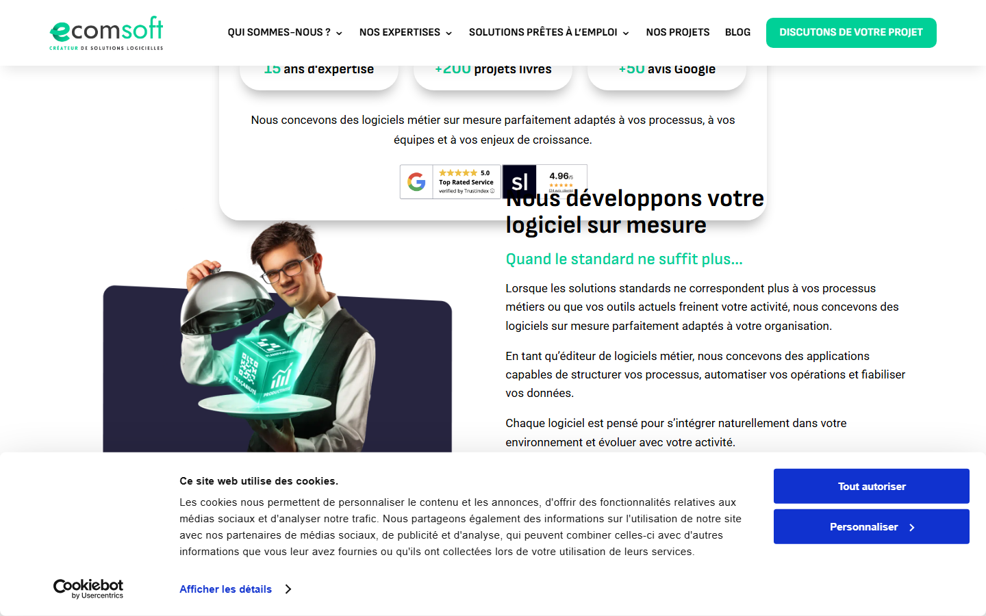 Aperçu du site de ECOMSOFT