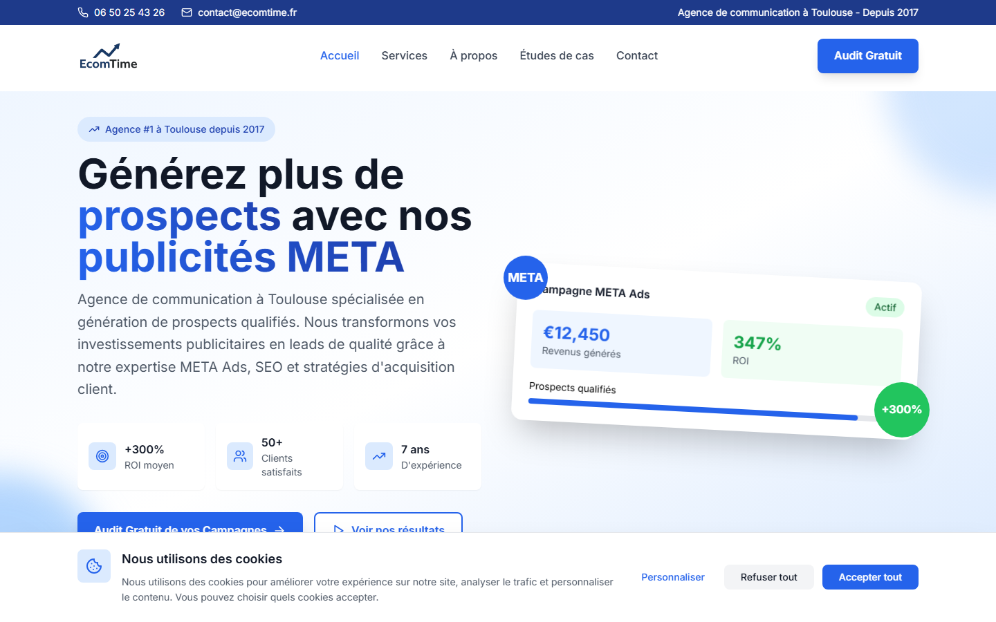 Aperçu du site de ECOMTIME AGENCY