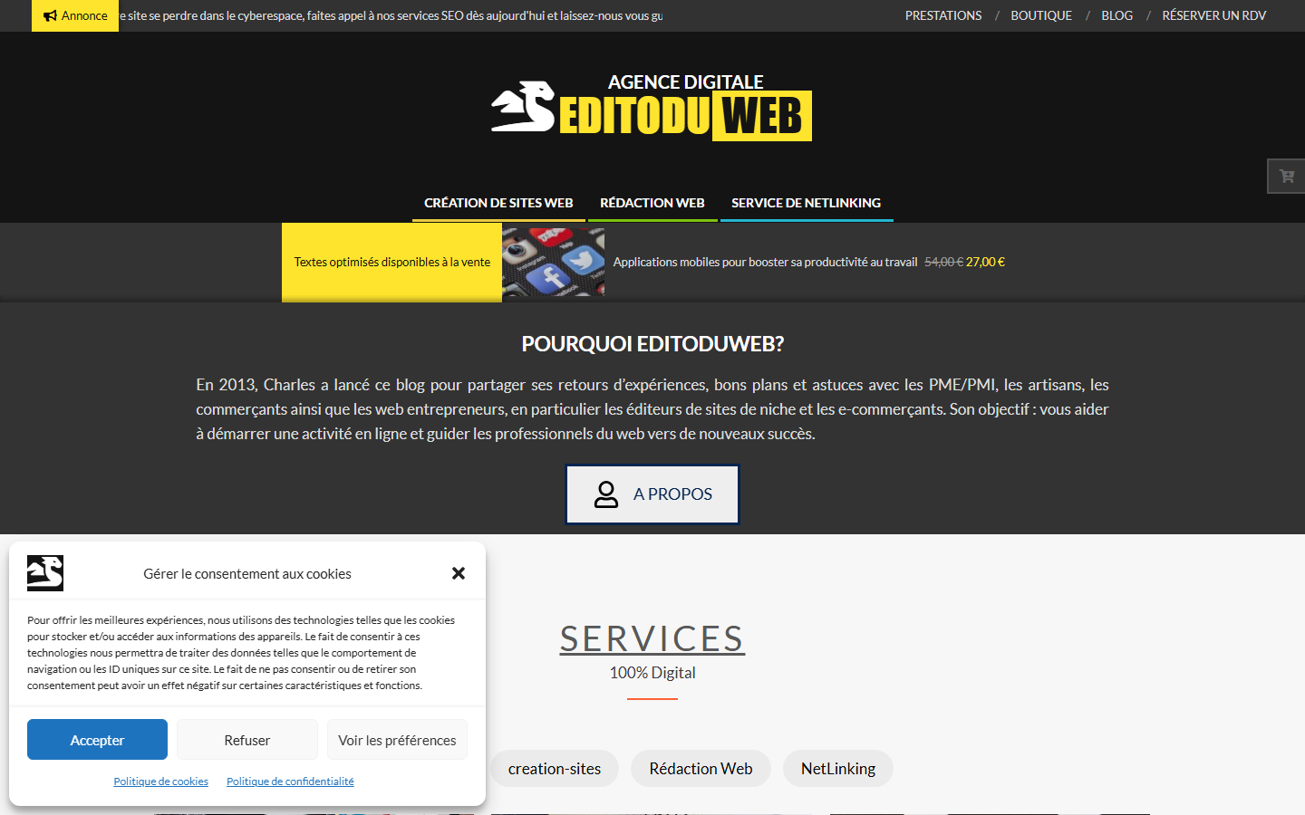 Aperçu du site de EditoDuWeb