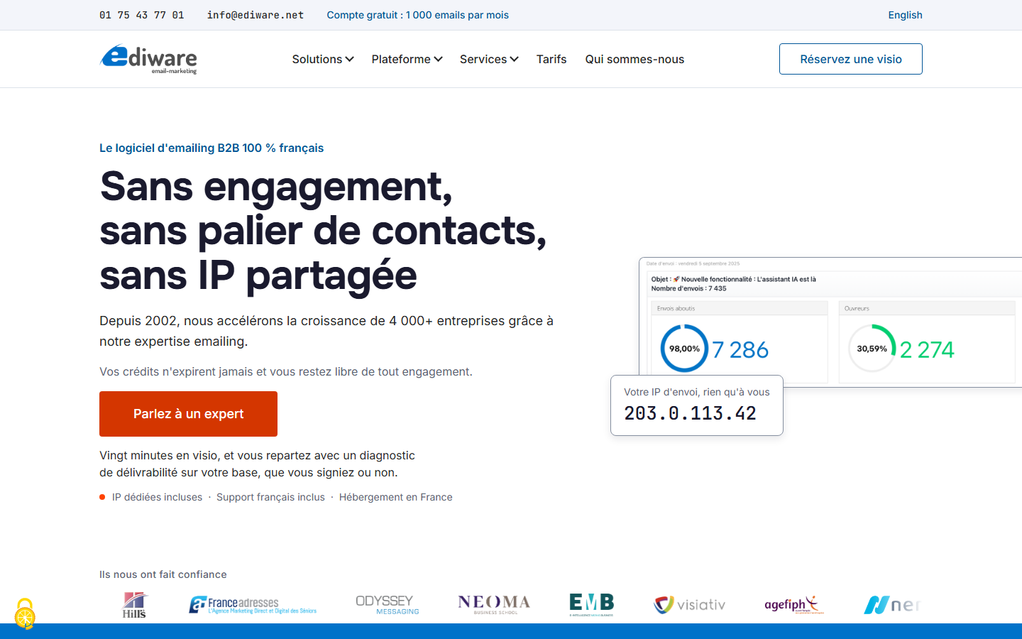Aperçu du site de EDIWARE