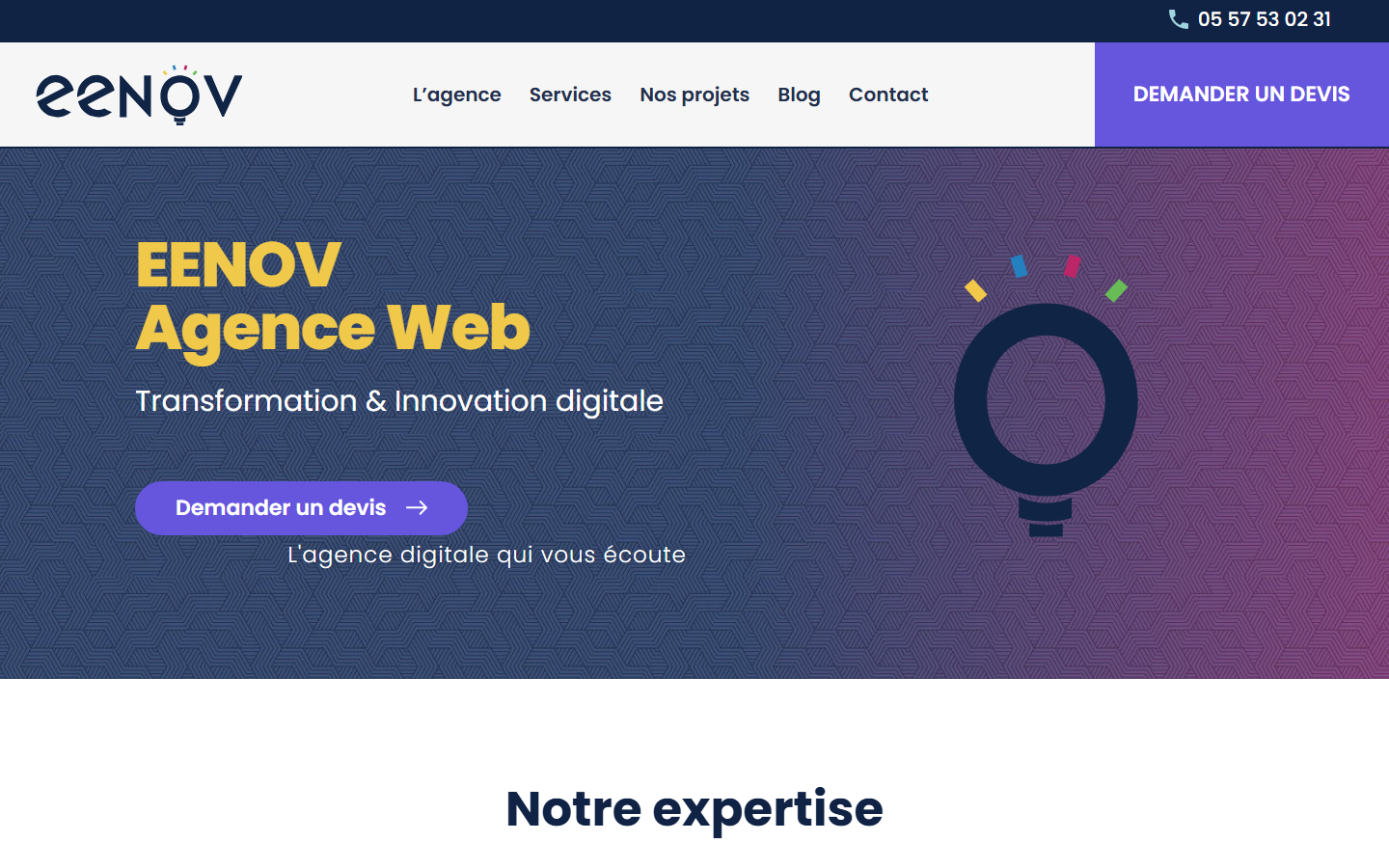 Aperçu du site de EENOV