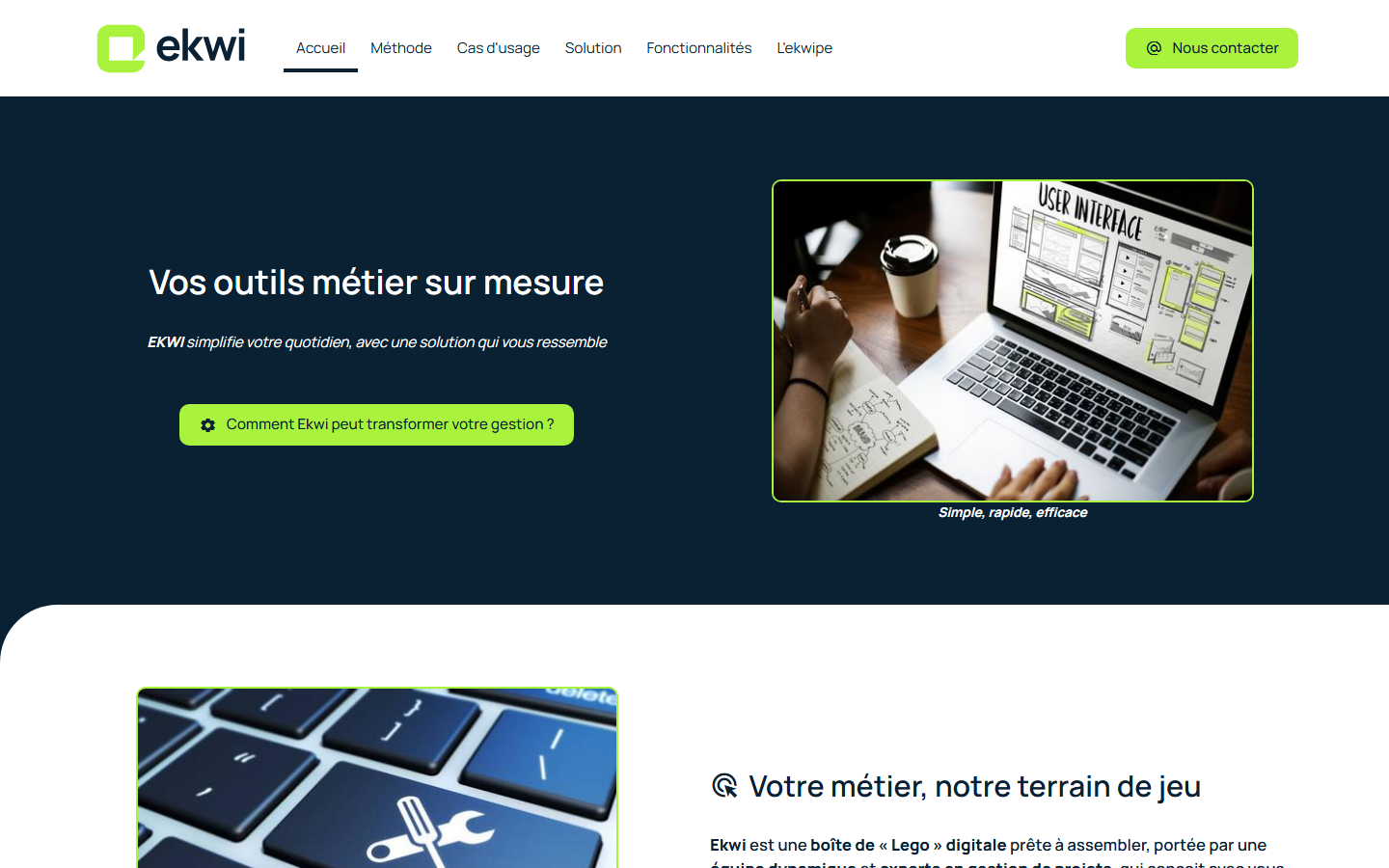 Aperçu du site de EKWI.TECH