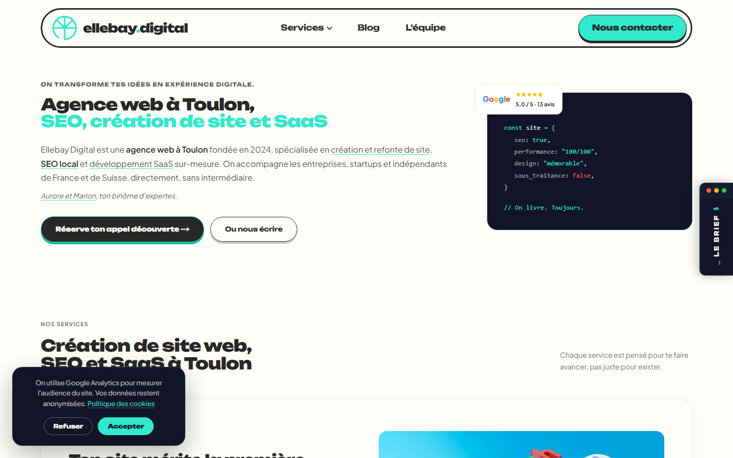 Aperçu du site de ELLEBAY DIGITAL