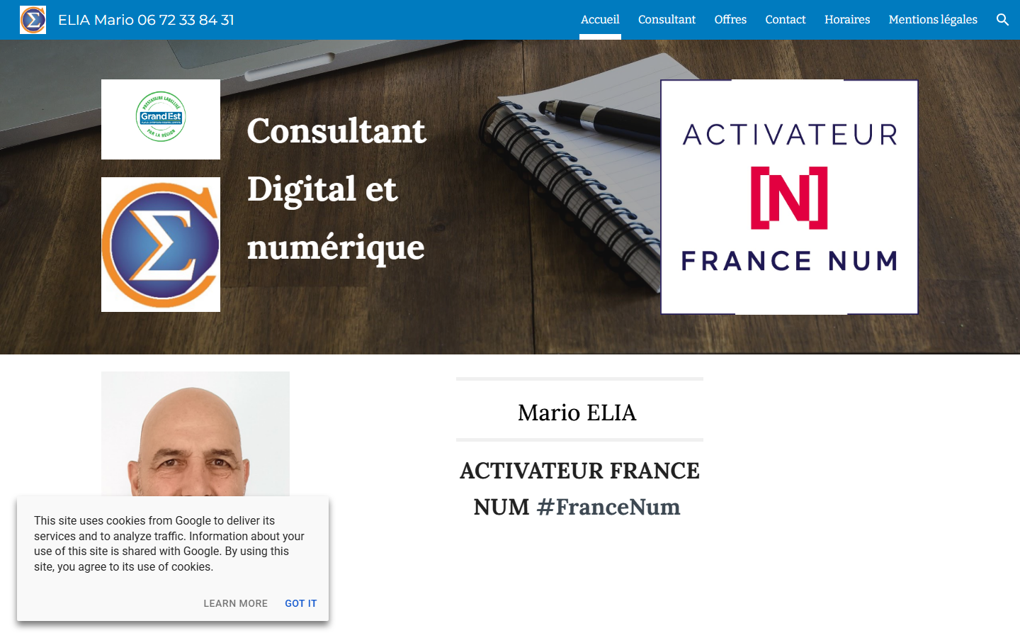 Aperçu du site de ELIA MARIO CONSULTANT DIGITAL & NUMERIQUE