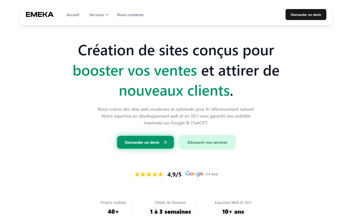 Aperçu du site de EMEKA