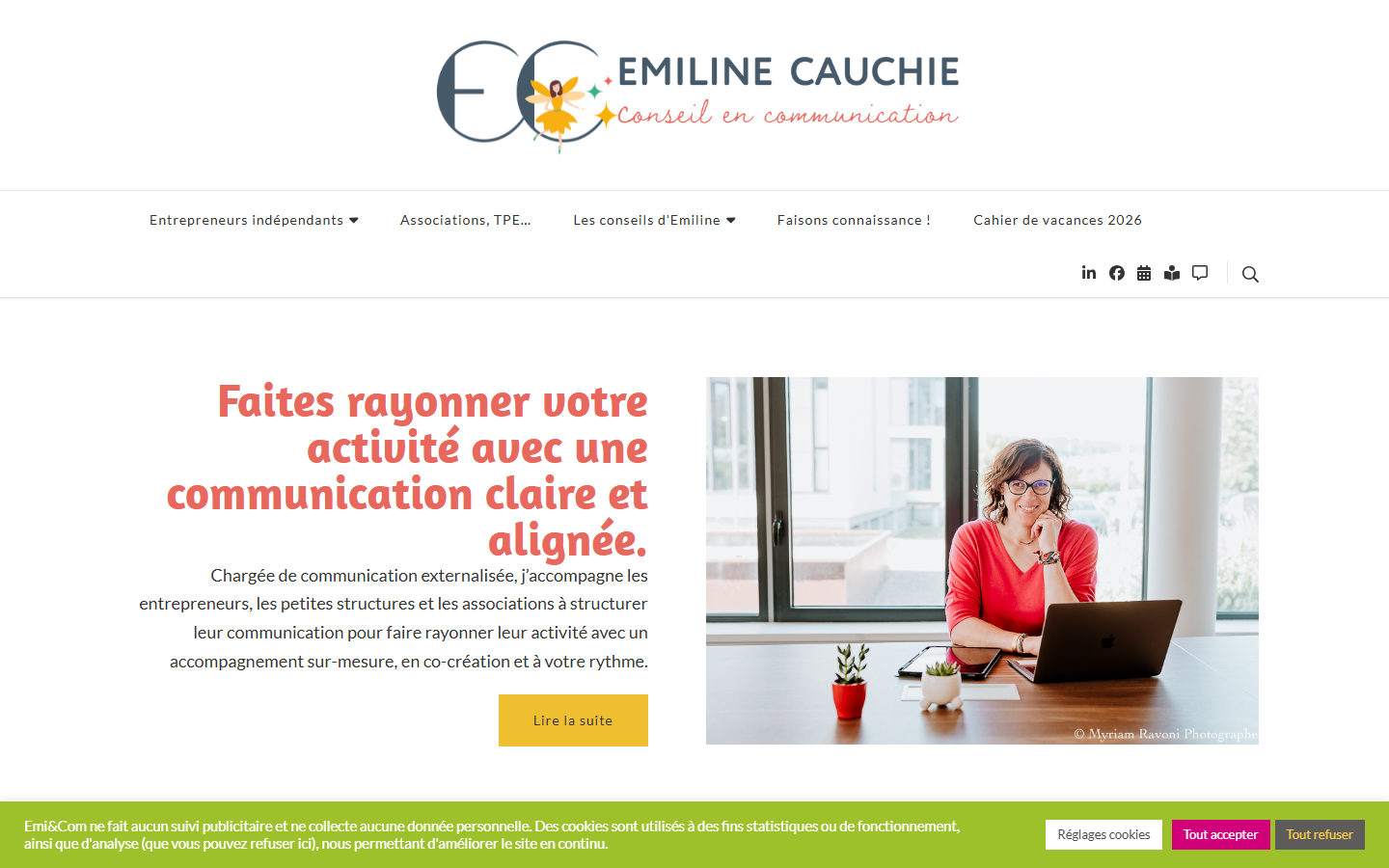 Aperçu du site de Emiline CAUCHIE