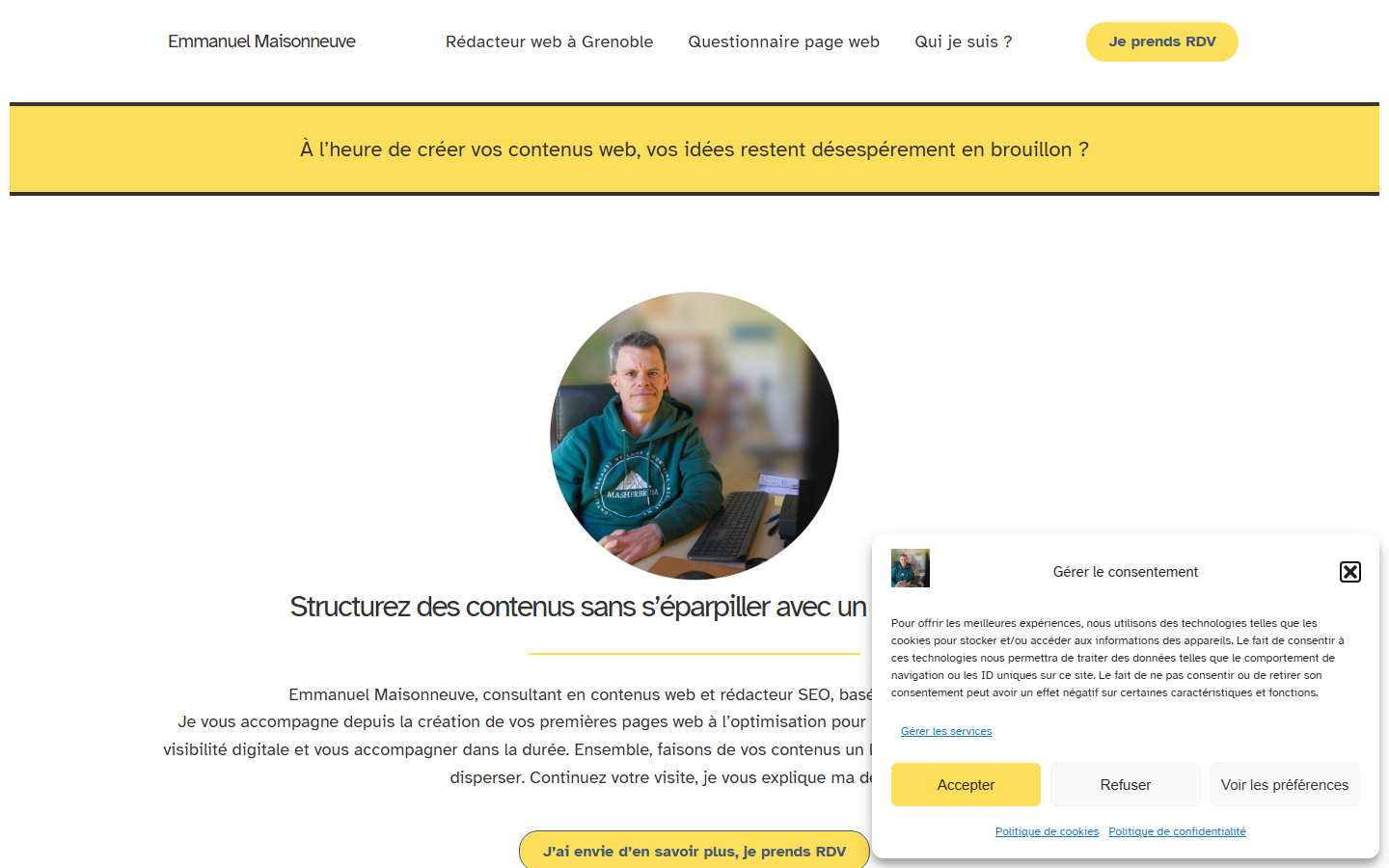 Aperçu du site de Emmanuel Maisonneuve EI