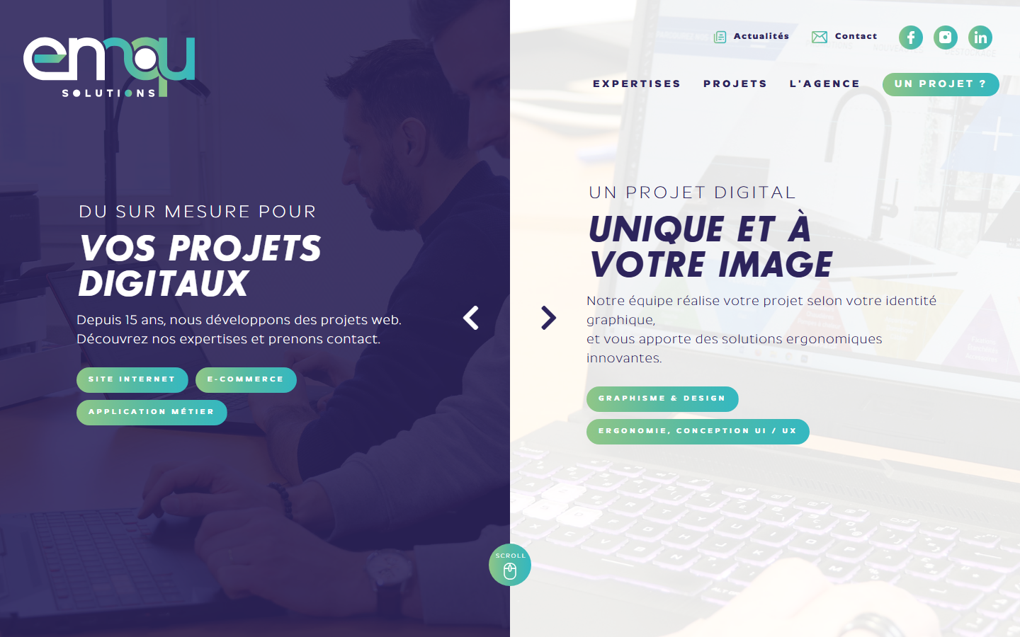 Aperçu du site de EMQU SOLUTIONS