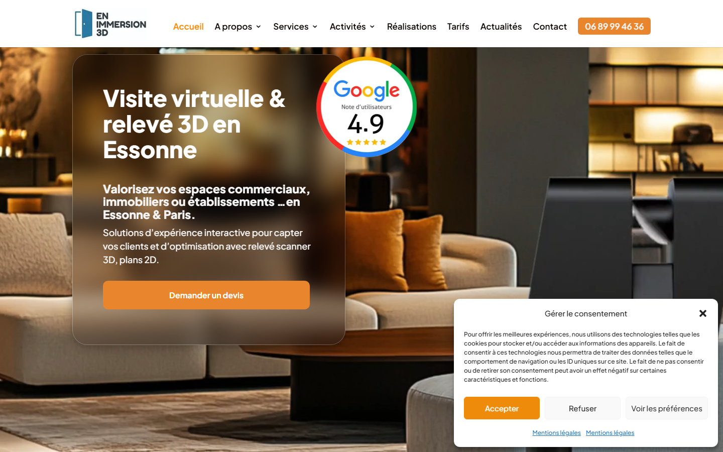 Aperçu du site de En immersion 3D
