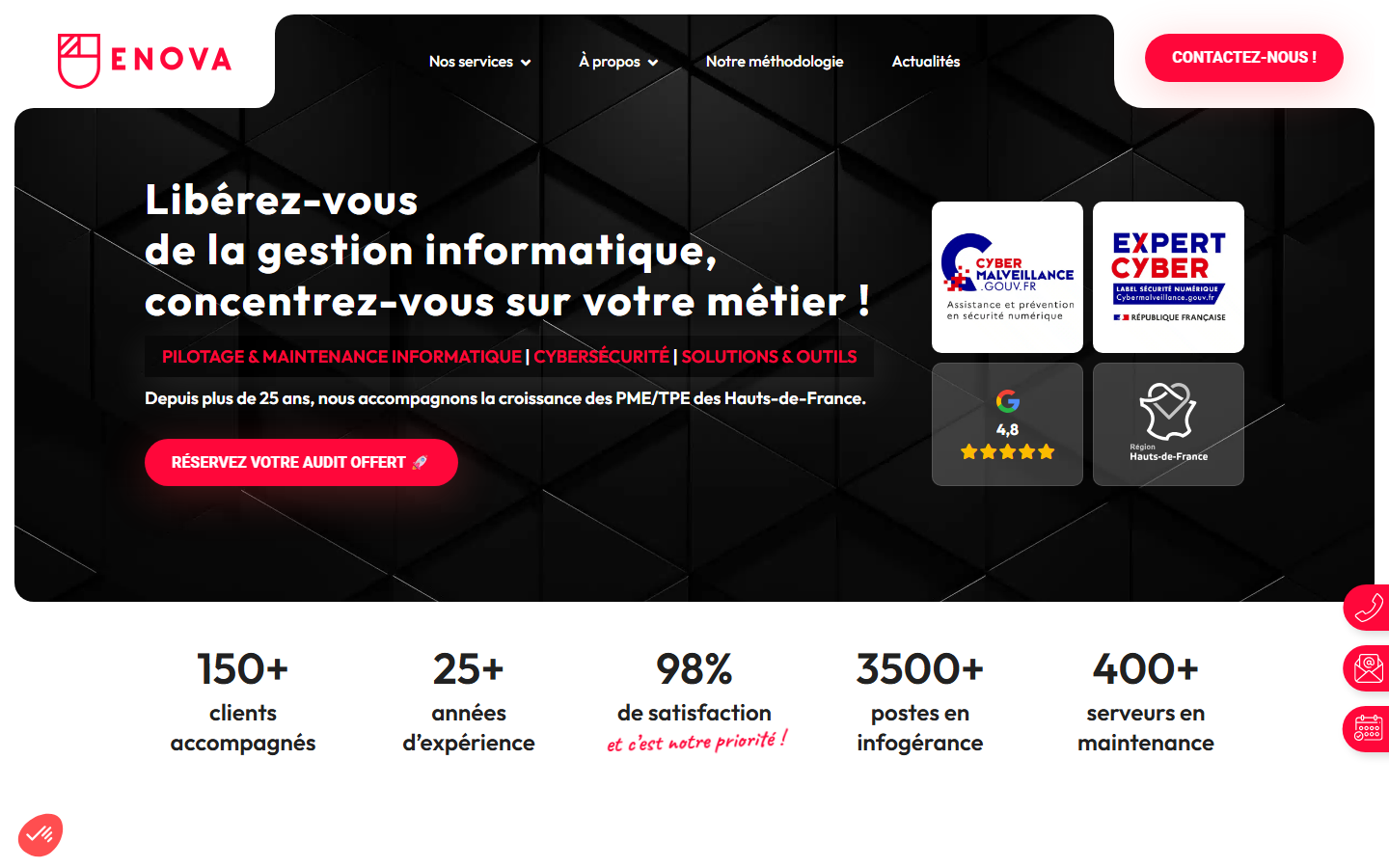 Aperçu du site de ENOVA