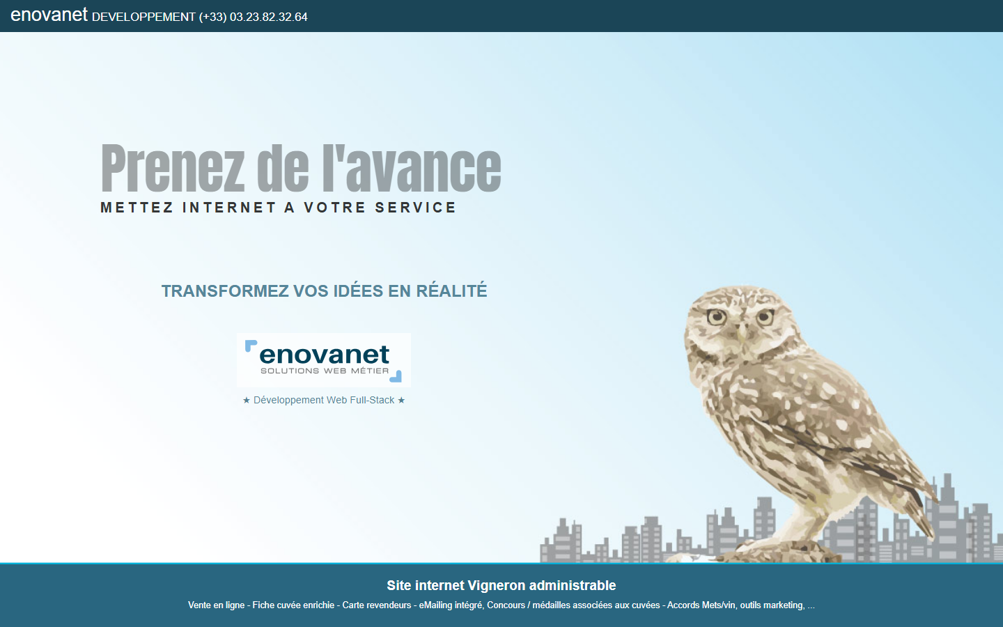 Aperçu du site de Formalog - Enovanet