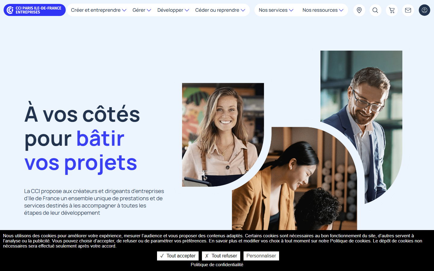 Aperçu du site de CCI PARIS
