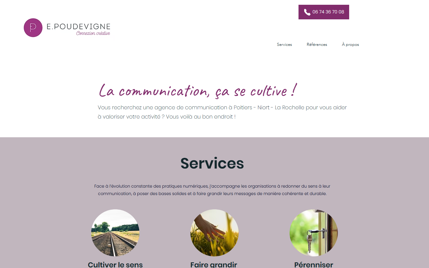 Aperçu du site de E. POUDEVIGNE