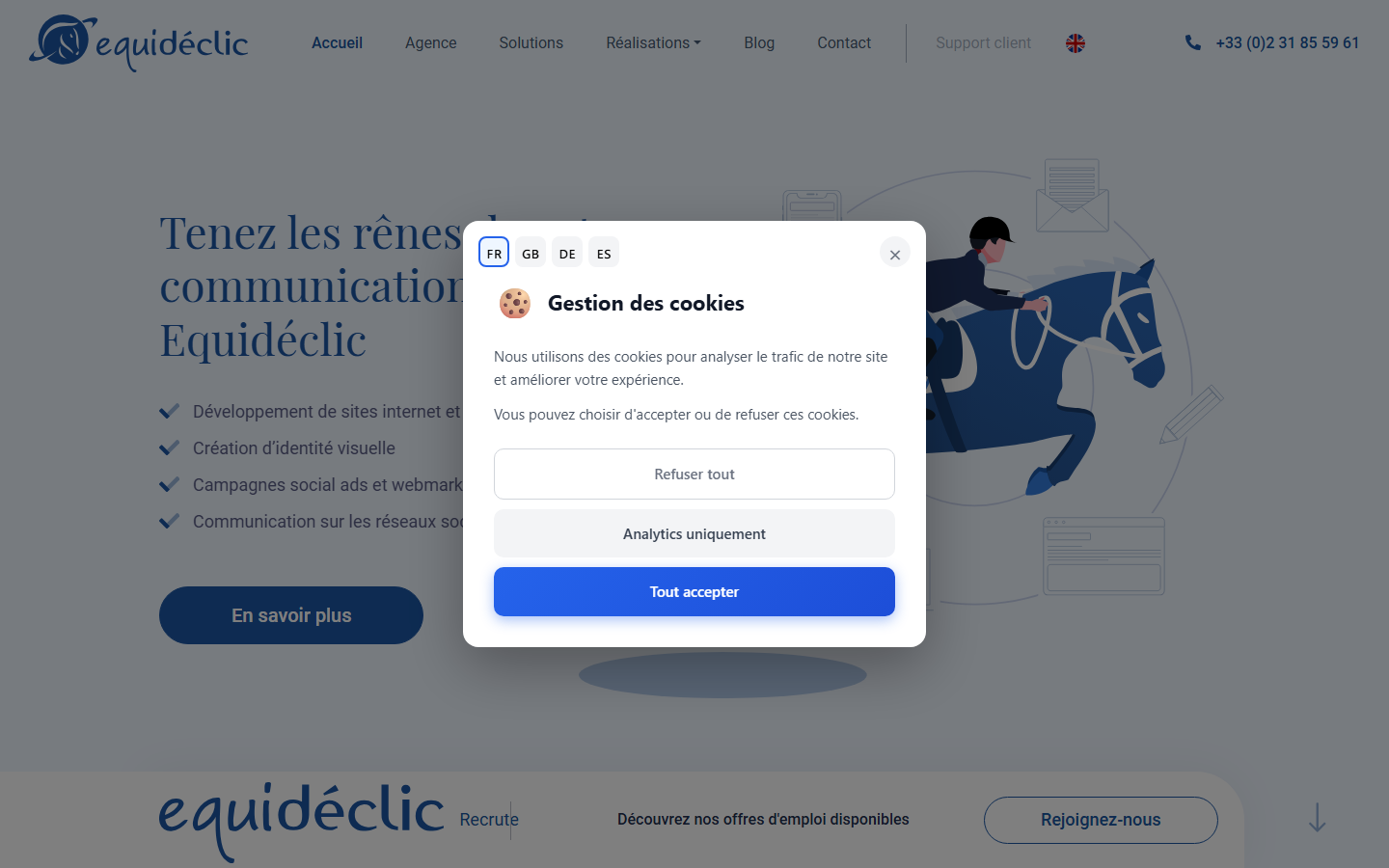 Aperçu du site de EQUIDECLIC