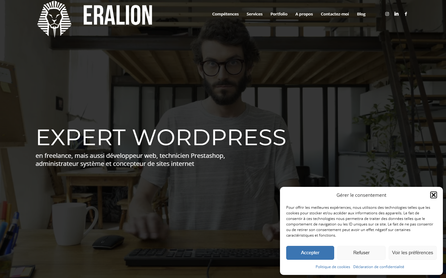 Aperçu du site de ERALION