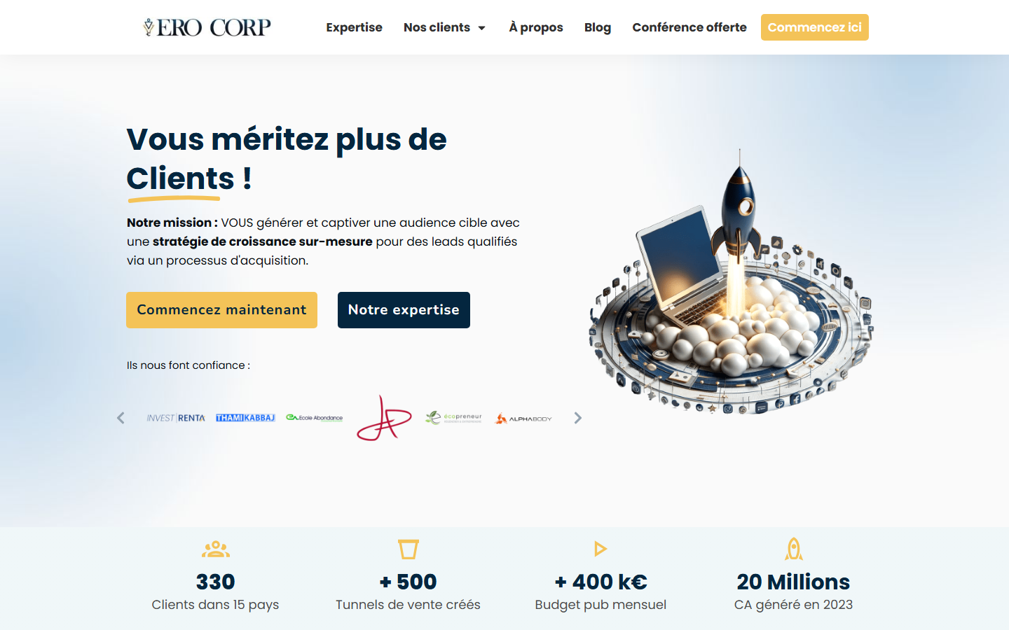 Aperçu du site de ERO CORP