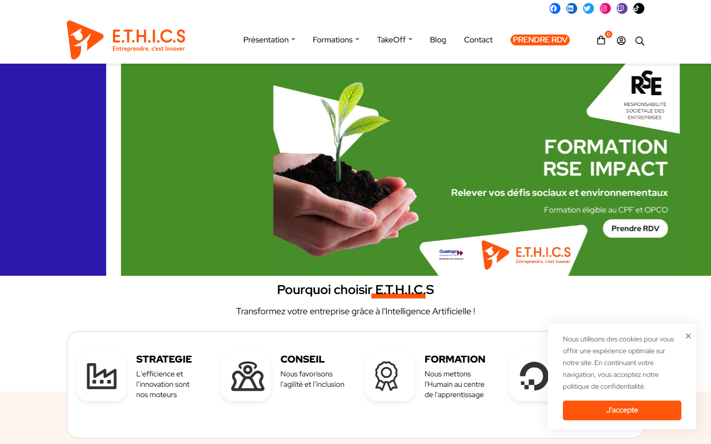 Aperçu du site de E.T.H.I.C.S.