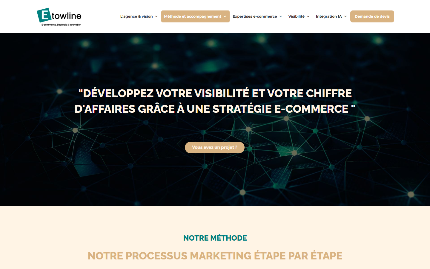 Aperçu du site de Etowline