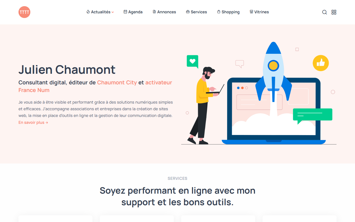 Aperçu du site de Evocion - Chaumont City
