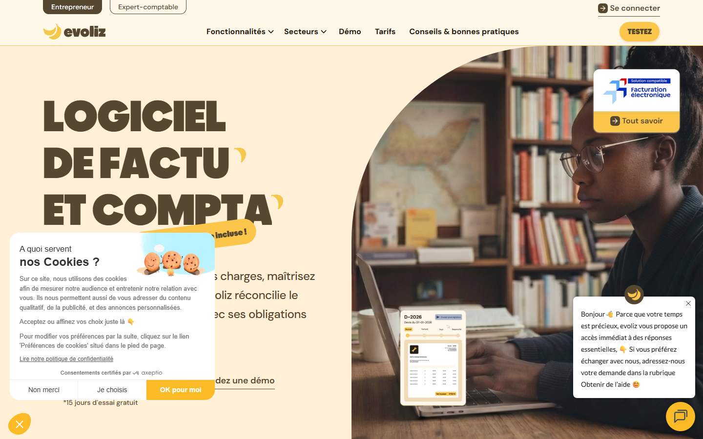 Aperçu du site de EVOLIZ