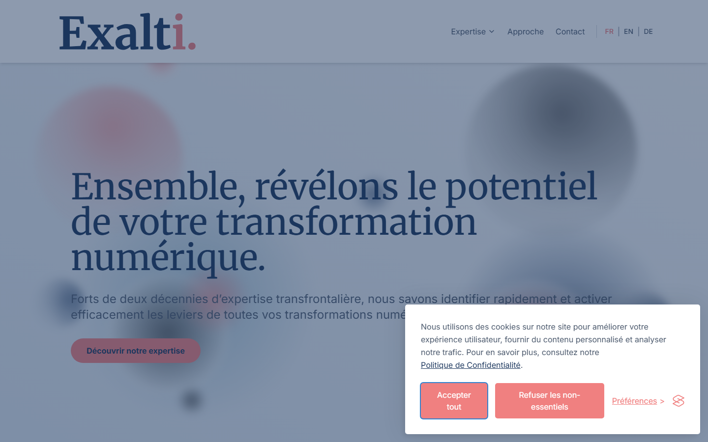 Aperçu du site de Exalti