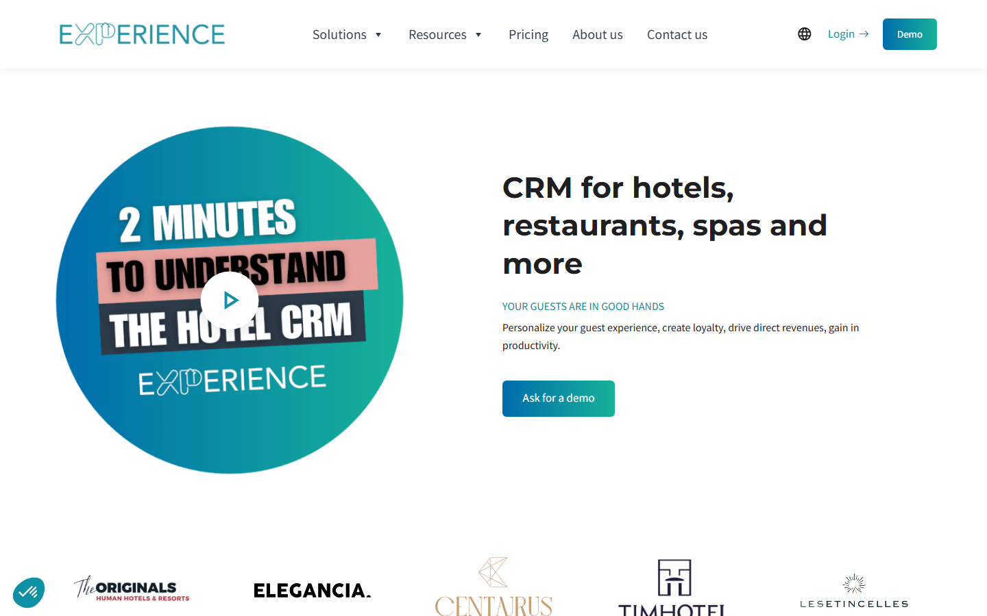 Aperçu du site de Experience Hotel