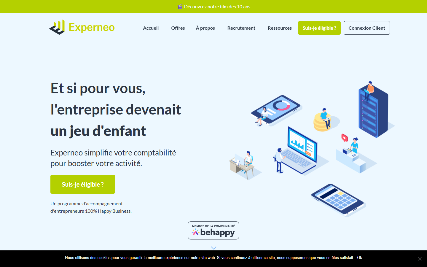 Aperçu du site de Experneo