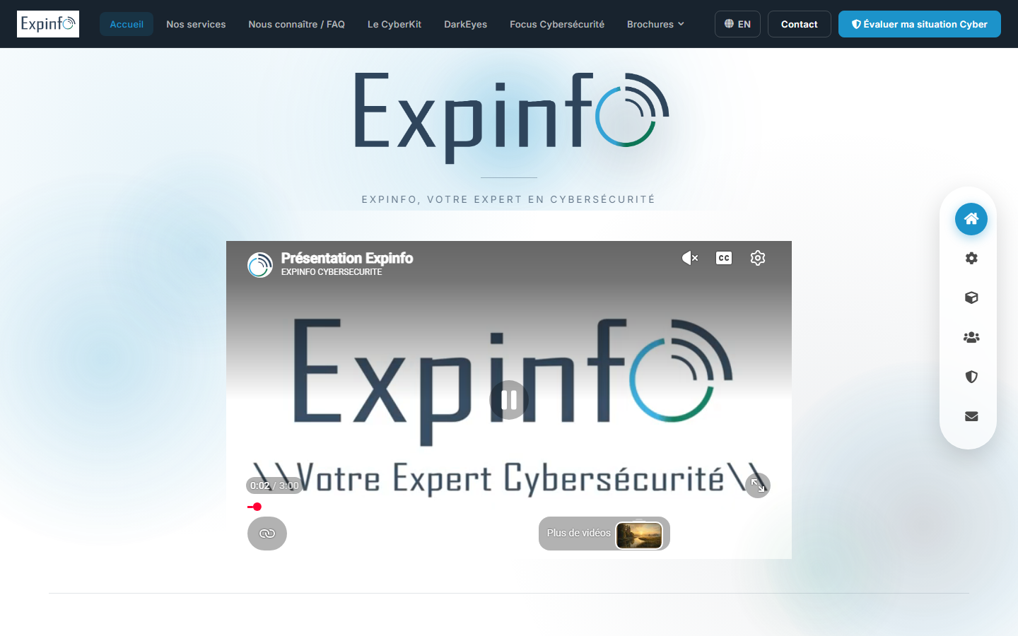 Aperçu du site de Expinfo
