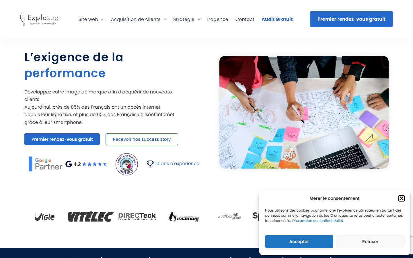 Aperçu du site de Exploseo