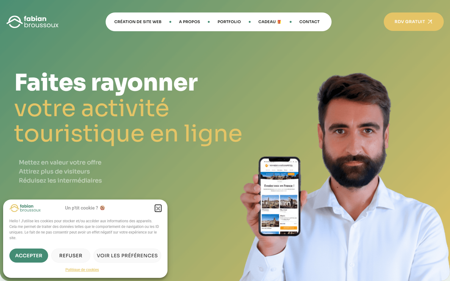Aperçu du site de Fabian Broussoux