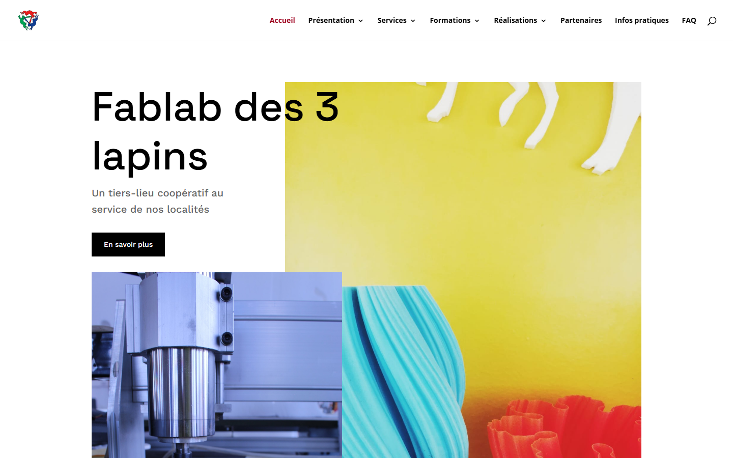Aperçu du site de Fablab Des 3 Lapins