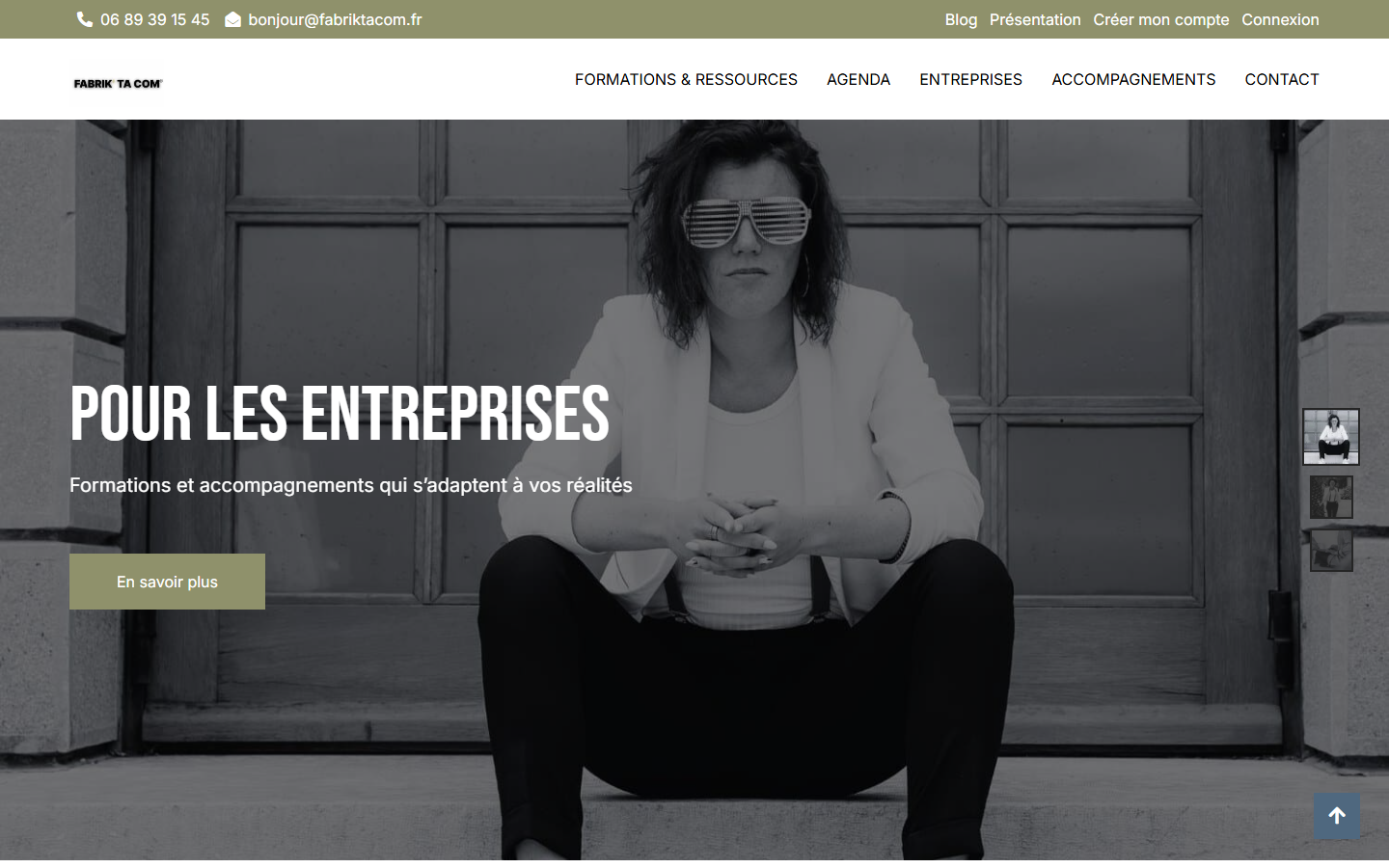 Aperçu du site de FABRIK' TA COM