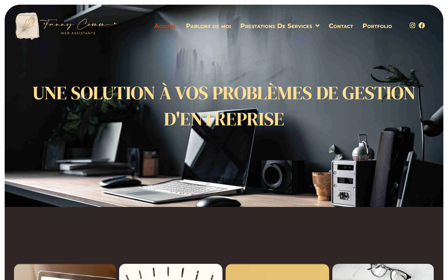 Aperçu du site de Fanny Comm
