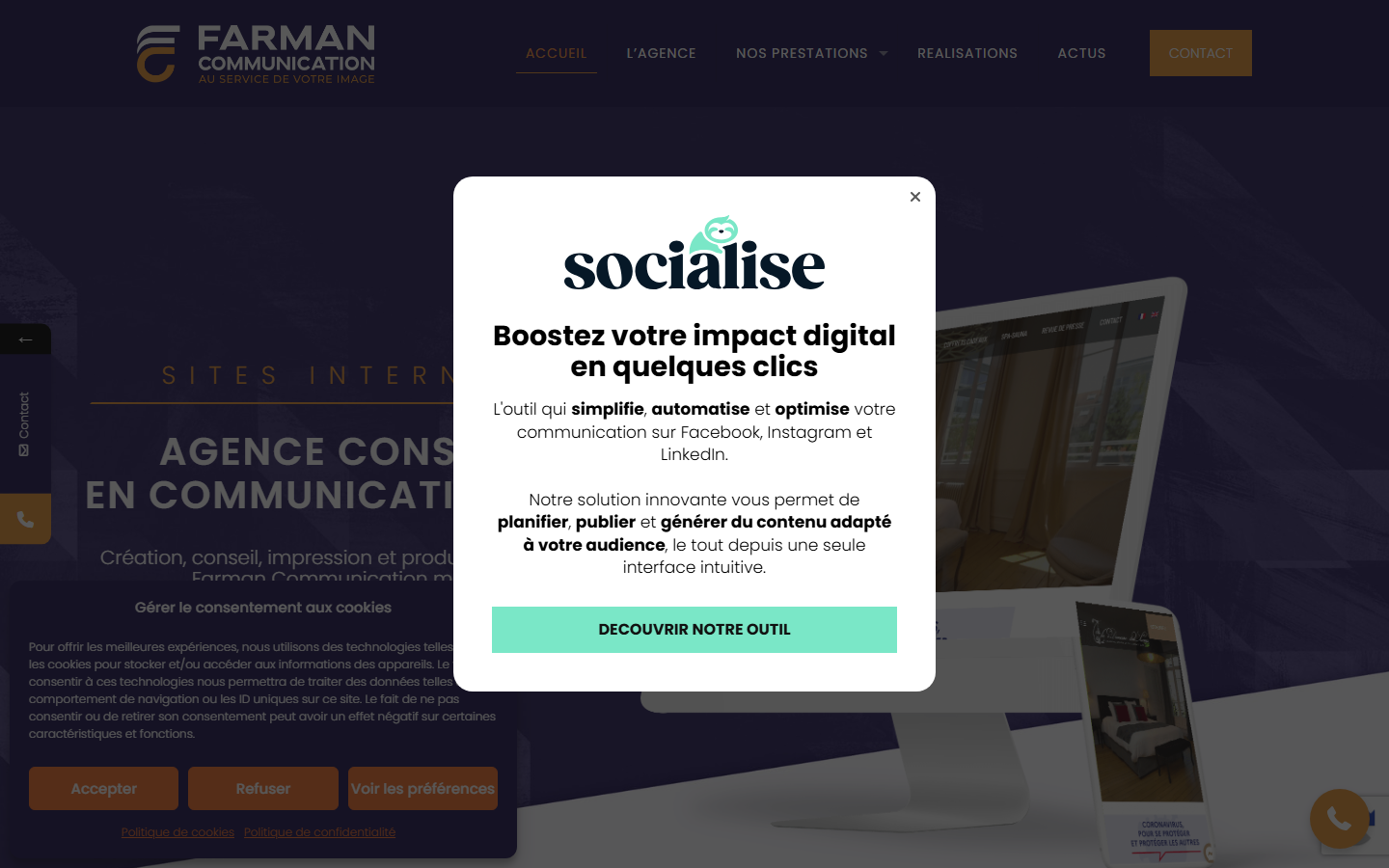 Aperçu du site de IMPRIMERIE INFORMATIQUE MARNE AGRICOLE