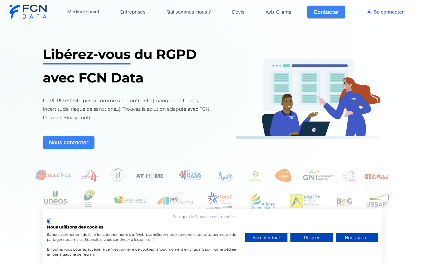 Aperçu du site de FCN Data