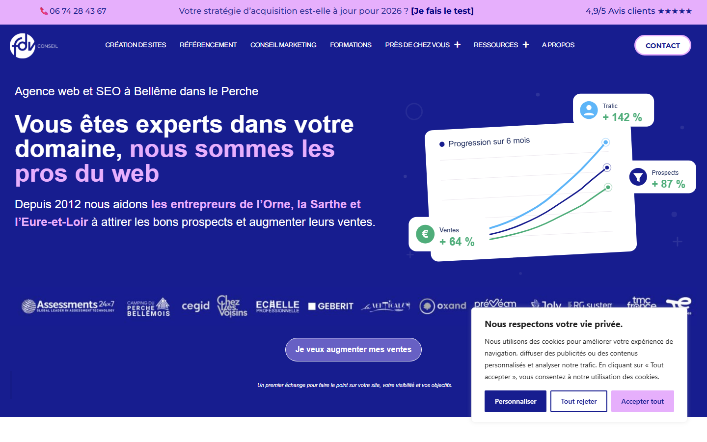 Aperçu du site de FDV CONSEIL