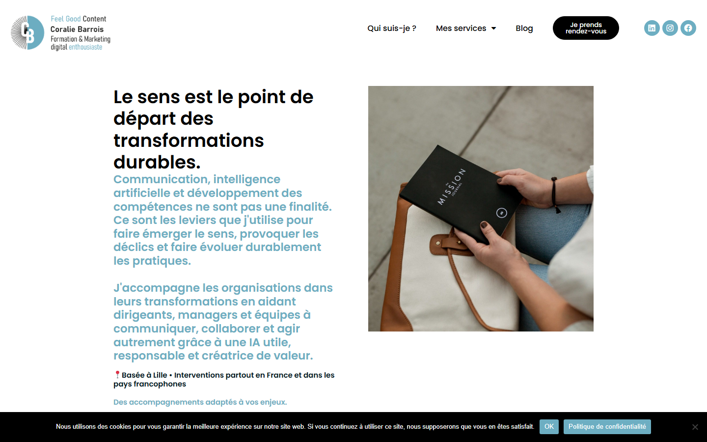 Aperçu du site de Coralie Barrois - Feel Good Content