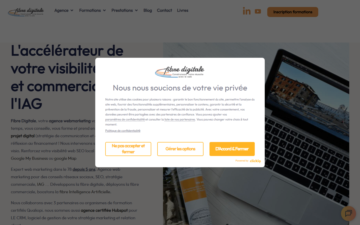 Aperçu du site de fibre digitale