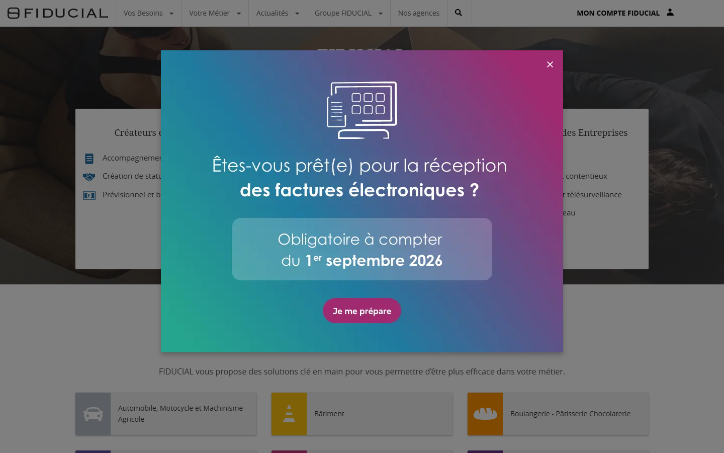 Aperçu du site de FIDUCIAL INFORMATIQUE