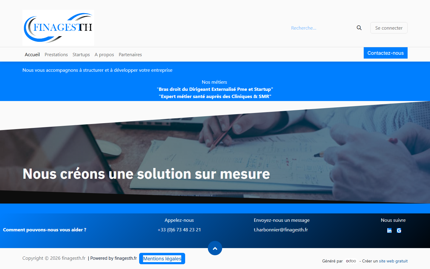 Aperçu du site de FINAGESTH