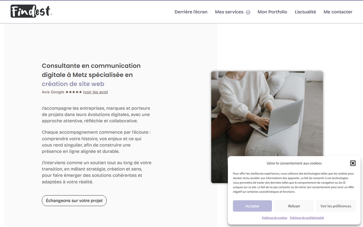 Aperçu du site de Findest