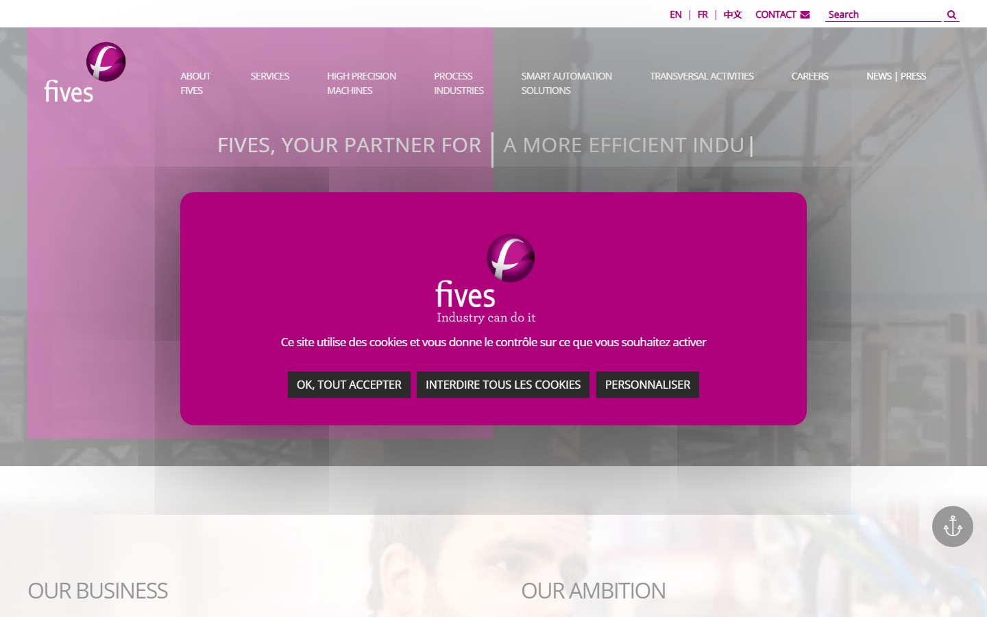 Aperçu du site de Fives Cortx