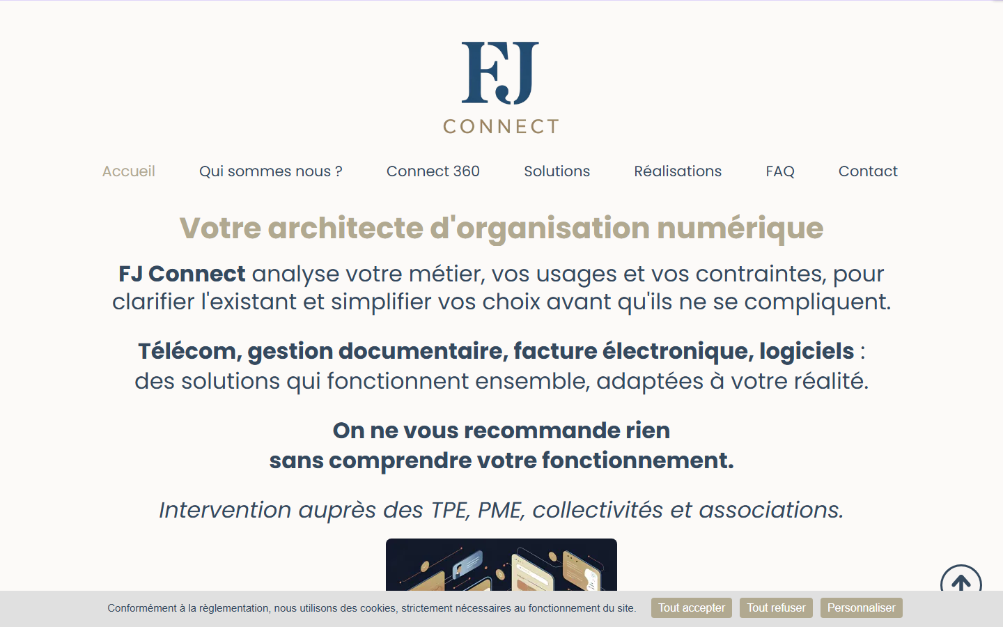 Aperçu du site de FJ CONNECT
