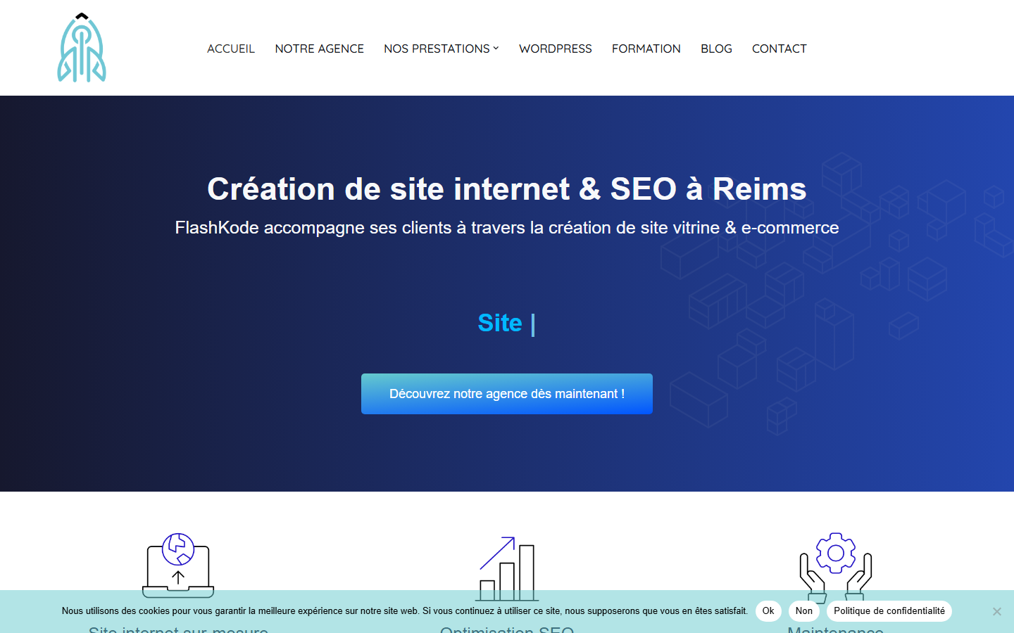 Aperçu du site de FlashKode